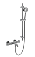 Термостатический смеситель для ванны и душа MILLEAU Tissage ML81803/B0705-CR (Cool touch) c душевым гарнитуром, Хром