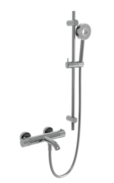 Термостатический смеситель для ванны и душа MILLEAU Tissage ML81803/B0705-CR (Cool touch) c душевым гарнитуром, Хром