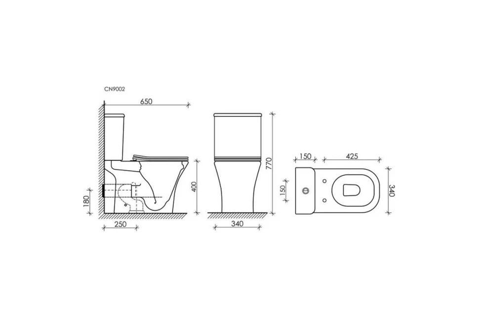 Бачок для унитаза ALFA Rimless, двойной смыв 3/6л Ceramicanova