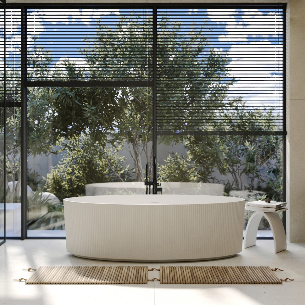 Ванна из искусственного камня ABBER Stein AS9627 белая матовая