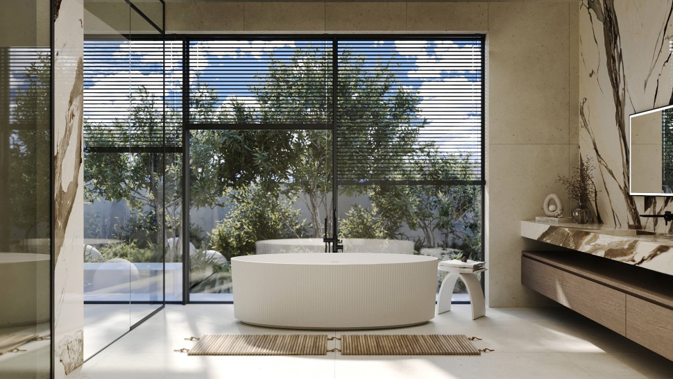 Ванна из искусственного камня ABBER Stein AS9627 белая матовая