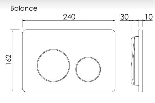 Комплект Подвесной унитаз MONO Rimless + Система инсталляции Balance кнопка Circle, черный матовый