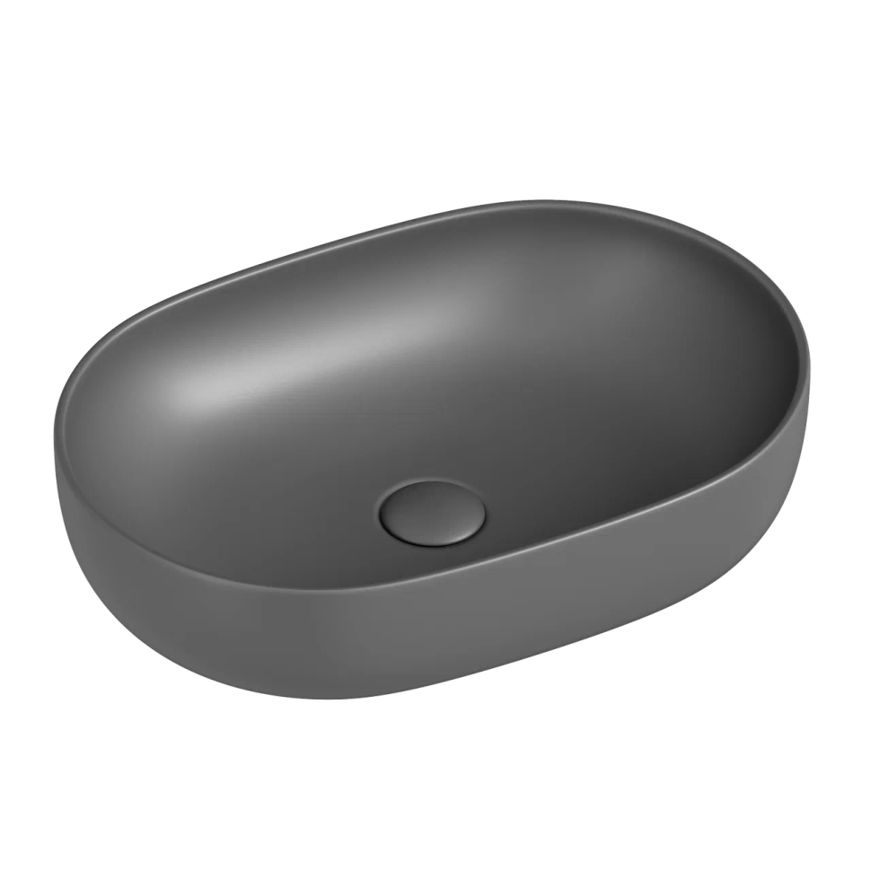 Умывальник чаша накладная овальная (цвет Антрацит Матовый) Element 600x415x135мм