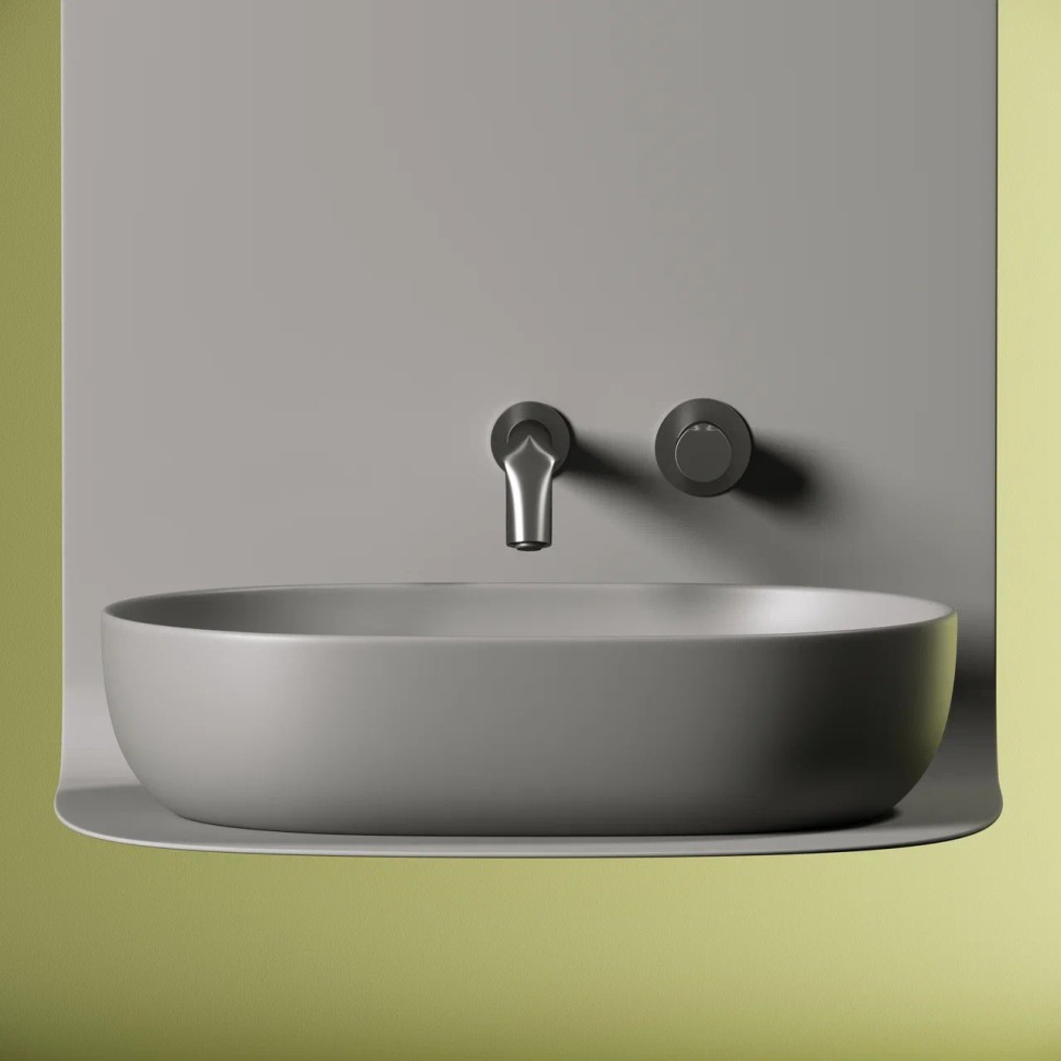 Умывальник чаша накладная овальная (цвет Антрацит Матовый) Element 600x415x135мм
