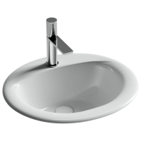 Раковина встраиваемая сверху CERAMICANOVA Sun овальная с переливом 515x455x200 мм цвет белый арт. CN6080