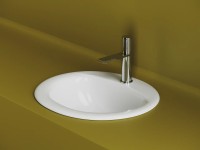 Раковина встраиваемая сверху CERAMICANOVA Sun овальная с переливом 515x455x200 мм цвет белый арт. CN6080