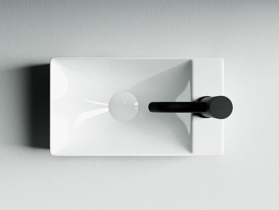 Умывальник подвесной прямоугольный (отверстие под смеситель R) Element 375*215*100мм