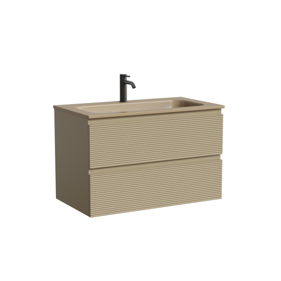 Тумба подвесная SANCOS Folk 790х445х500, c двумя ящиками оснащенными доводчиками, Капучино, арт.FL80CP