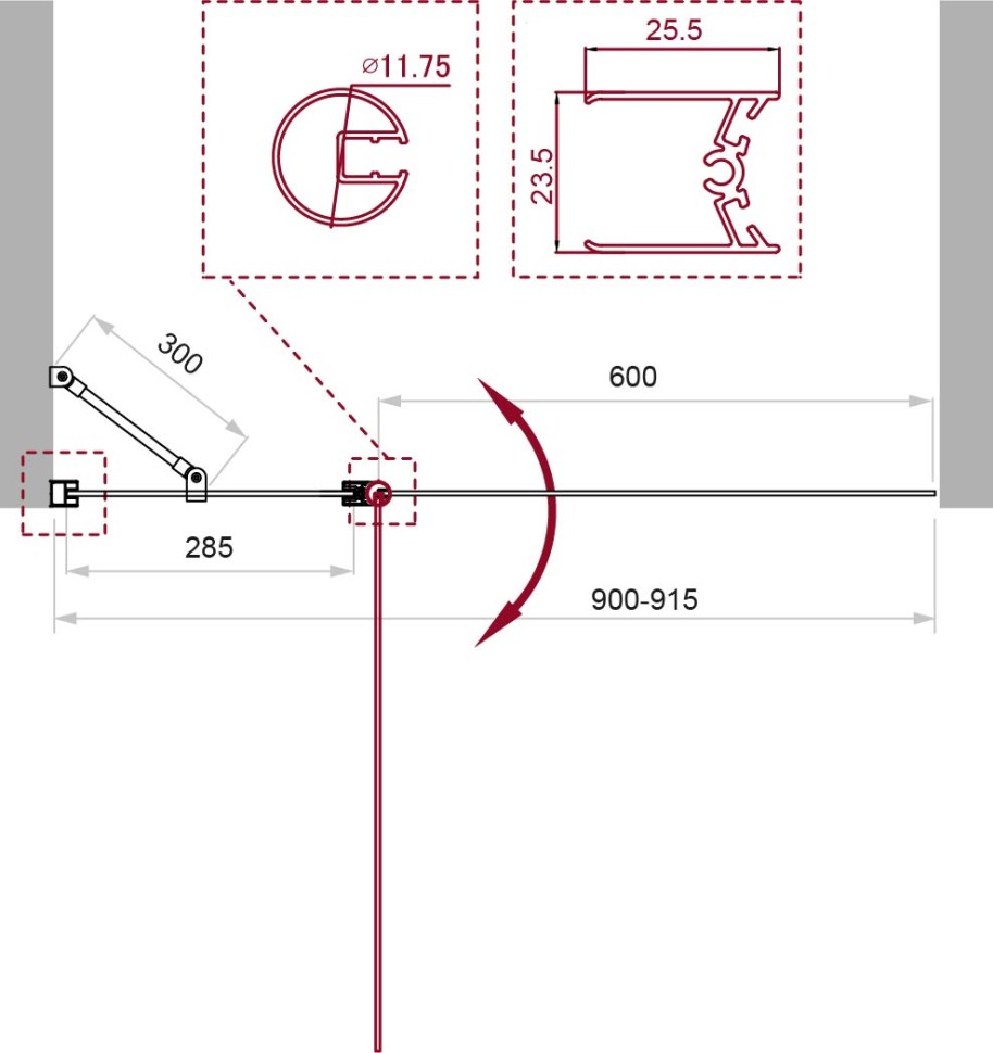 Душевая шторка на ванну BelBagno UNO-V-11-90/150-C-Cr