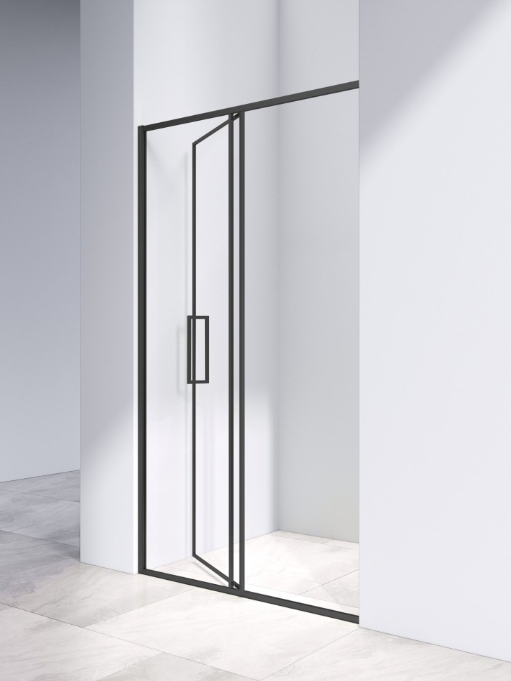 Душевая дверь Slim 8mm VDP-4SL120CLB, черный, стекло прозрачное