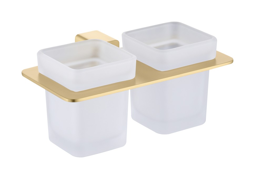 Держатель + 2 Стакана Raglo сатин золото