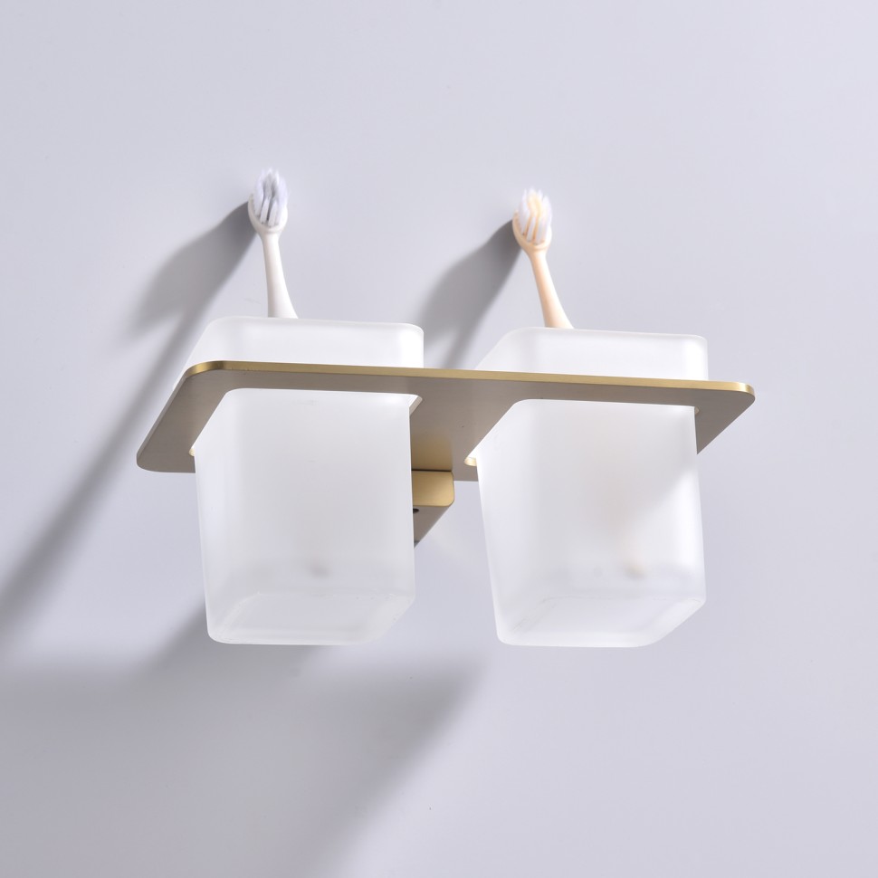 Держатель + 2 Стакана Raglo сатин золото