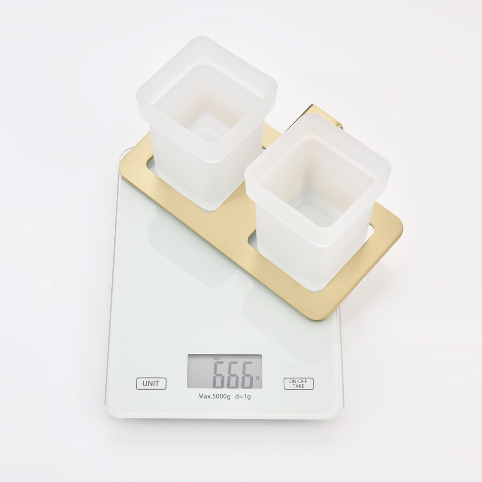 Держатель + 2 Стакана Raglo сатин золото