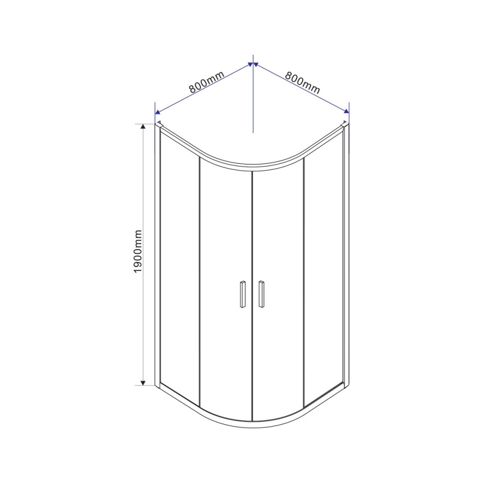 Душевой уголок Garda VSQ-1G800CL, 800*800, хром, стекло прозрачное