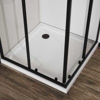 Душевой уголок City VSS-5CT8010CLB, 1000*800, черный, стекло прозрачное