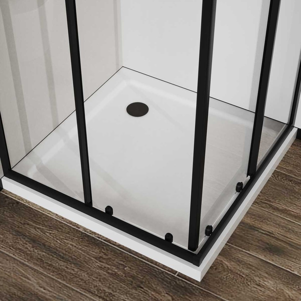 Душевой уголок City VSS-5CT8010CLB, 1000*800, черный, стекло прозрачное