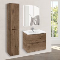 База под раковину Vincea  Mia 600 подвесная, 2 выкатных ящика soft close, V.Oak