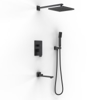 Душевой комплект BERGES NARDIS 3S, поворотный излив, черный матовый