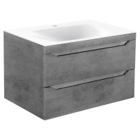 База под раковину Fine 800 подвесная, 2 выкатных ящика soft close, Beton