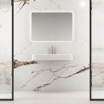 Раковина Солид Серфейс (Solid Surface) Vincea VWB-6SG75MW, 750*460*120, подвесная, цвет белый матовый