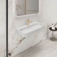 Раковина из искусственного камня Vincea VWB-6SG75MW, 750*460*120, подвесная, цвет белый матовый