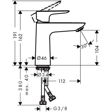 Смеситель для раковины Hansgrohe Talis E 71712670 черный матовый