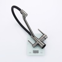 Смеситель Raglo для кухни со съемным гибким изливом, с магнитным фиксатором излива, с подключением фильтра питьевой воды R80.62.09 Графит