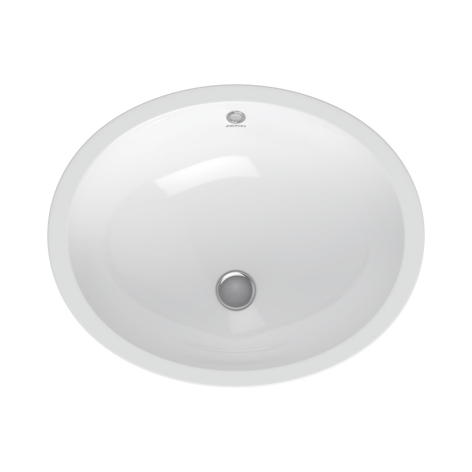 Раковина BERGES Ego встраиваемая снизу, ? 56 см , без отверстия под смеситель