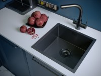 Мойка нерж. сталь AISI304 ALLER 44 UNI, PM904444-GM, вороненая сталь, PVD, 440х440мм, Starke-Paulmark