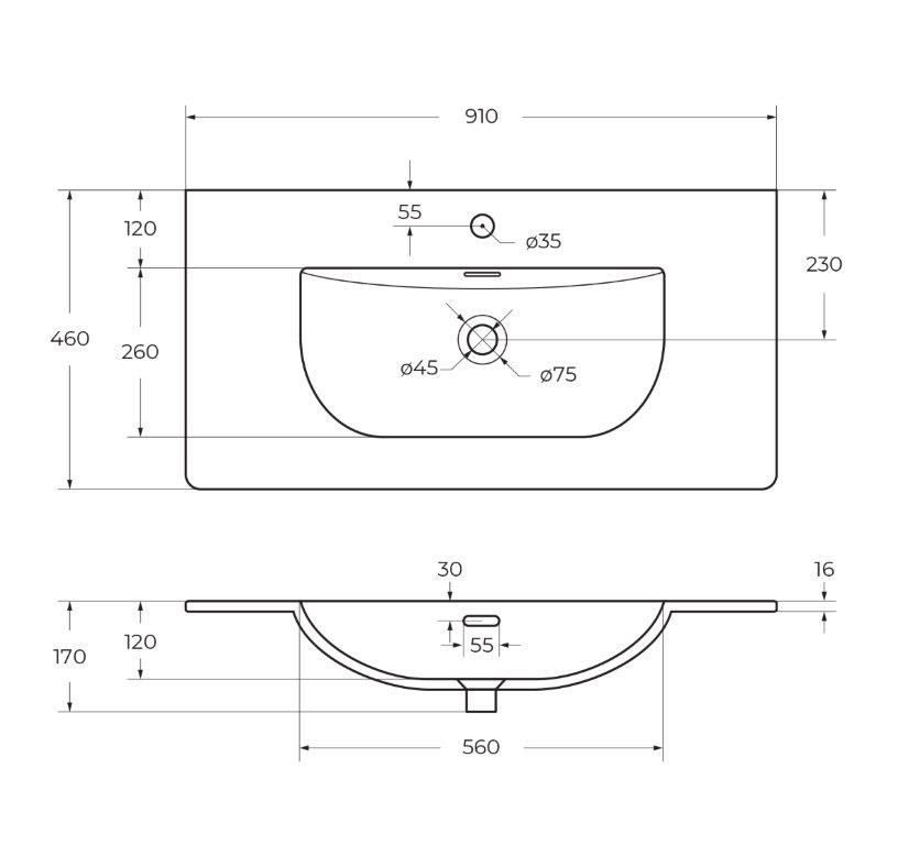 Керамическая раковина BelBagno BB-8099-90