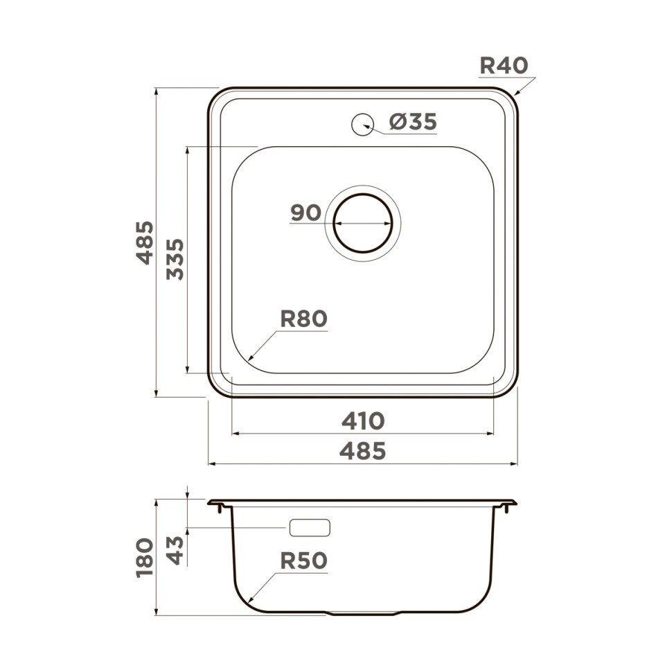 Кухонная мойка Omoikiri Notoro 48-IN нерж.сталь/нержавеющая сталь