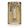 Душевая кабина Niagara Luxe NG-7715G (90x90х215) низкий поддон(15см),дверь раздвижная,стенки золото,4 места