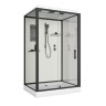 Душевая кабина Niagara Standart ST120/90/15Q/BL/BK (120х90х200) прямоугольник,поддон 15см,распашная,проф.черный,без крыши,3 места