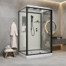 Душевая кабина Niagara Standart ST120/90/15Q/BL/BK (120х90х200) прямоугольник,поддон 15см,распашная,проф.черный,без крыши,3 места