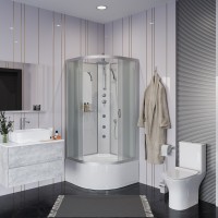 Душевая кабина Niagara Classic NG-2308-14BKTG (90х90х210) высокий поддон(40см),стекло матовое,4 места