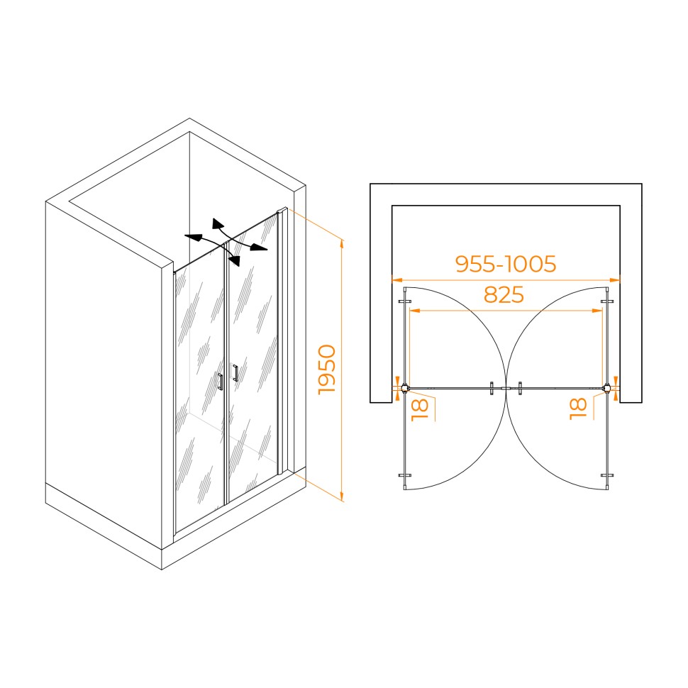 Душевая дверь RGW PA-104B (1000)