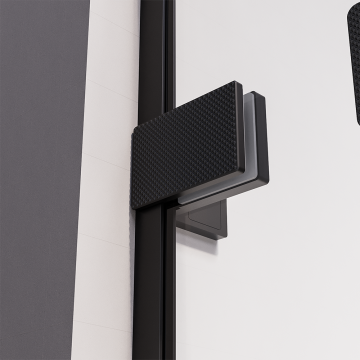 Душевой угол распашной Veconi Premium Alassio SP B, 1200х800x2000, черный матовый, стекло прозрачное осветленное