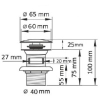 Донный клапан для раковин Ceramalux BB005MB Черный матовый
