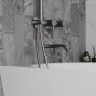 AQM8408GM Набор для комплектации ванны с изливом, верхним и ручным душем, темный металл