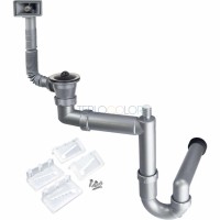 Сифон для стальной мойки накладной, 1-функция - слив 2"