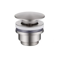 Донный клапан ABBER AF0011SP без перелива, клик-клак, сатин