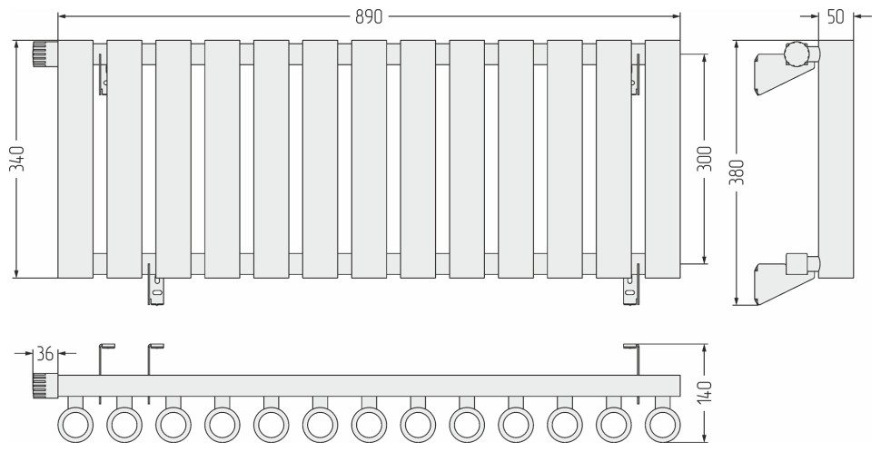 Кумир-0 EU50 левый 300х960 14 секций