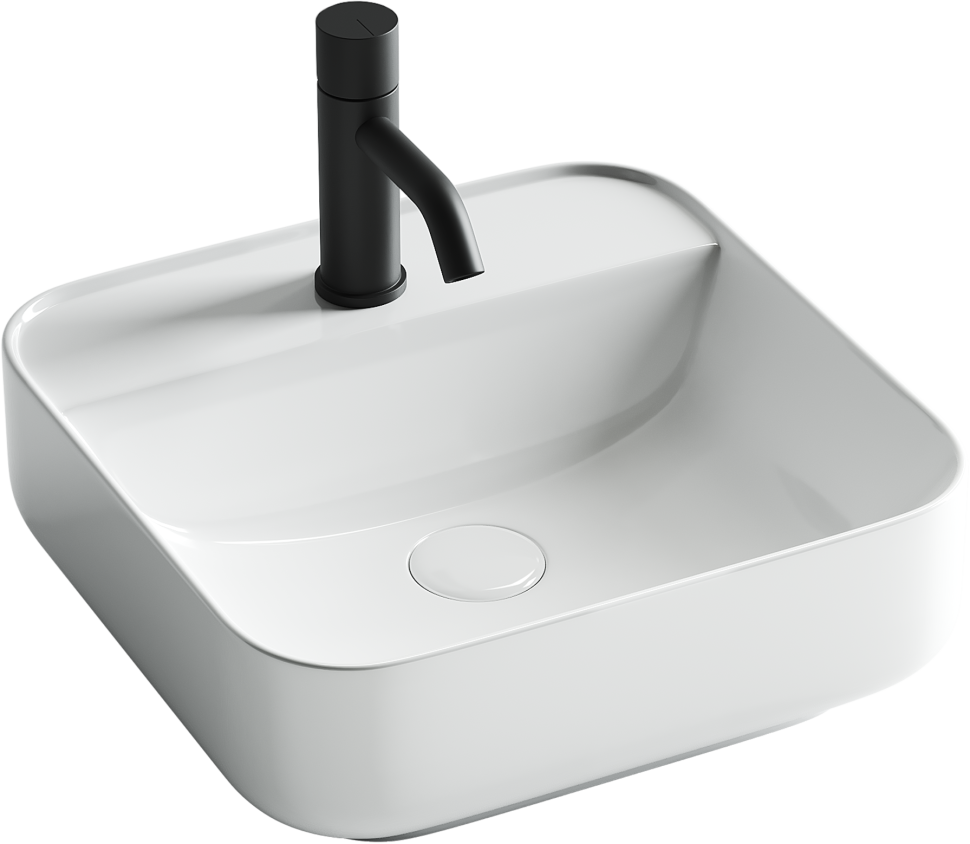 Умывальник чаша накладная квадратная Element 390x390x140мм