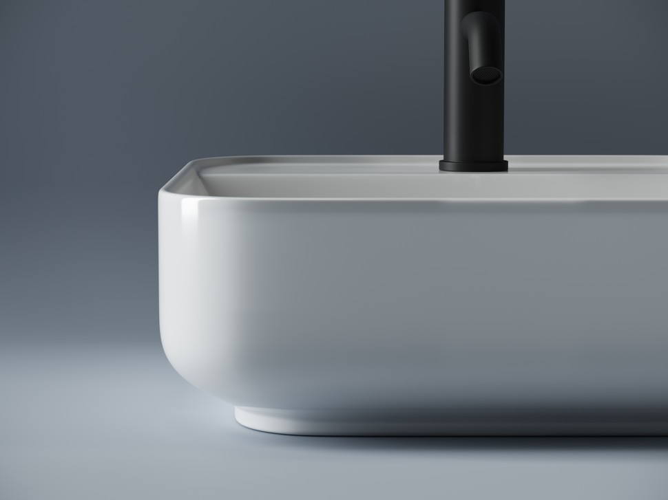 Умывальник чаша накладная квадратная Element 390x390x140мм