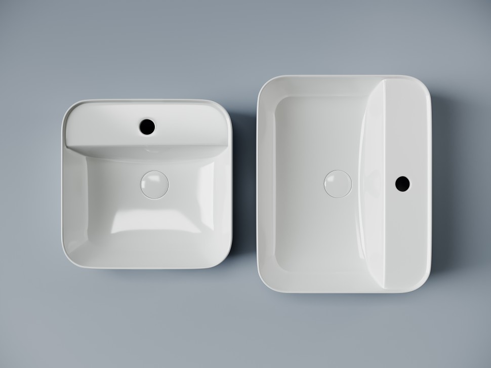 Умывальник чаша накладная квадратная Element 390x390x140мм