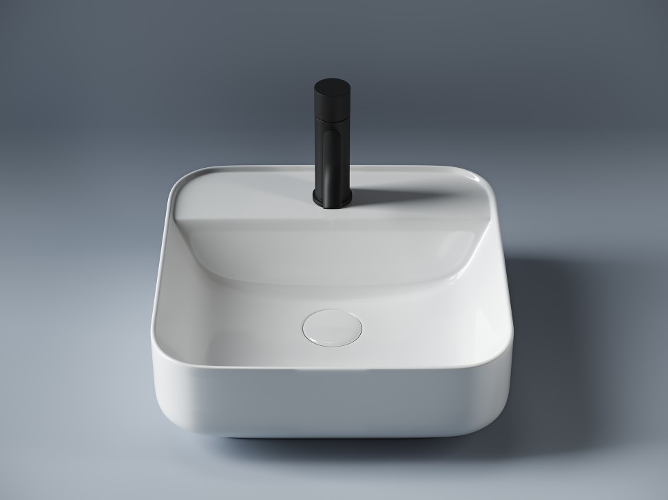 Умывальник чаша накладная квадратная Element 390x390x140мм