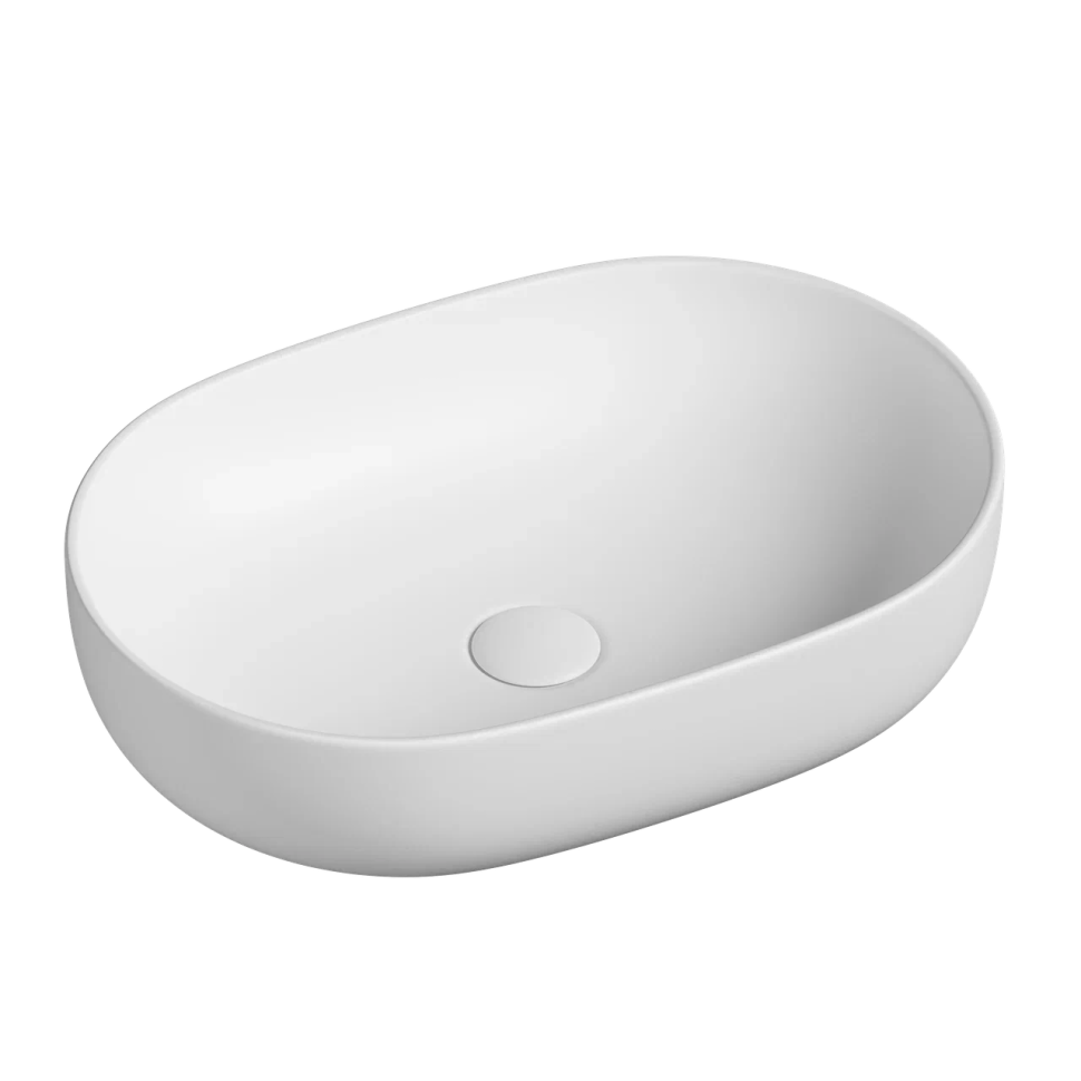 Умывальник чаша накладная овальная (цвет Белый Матовый) Element 600x415x135мм