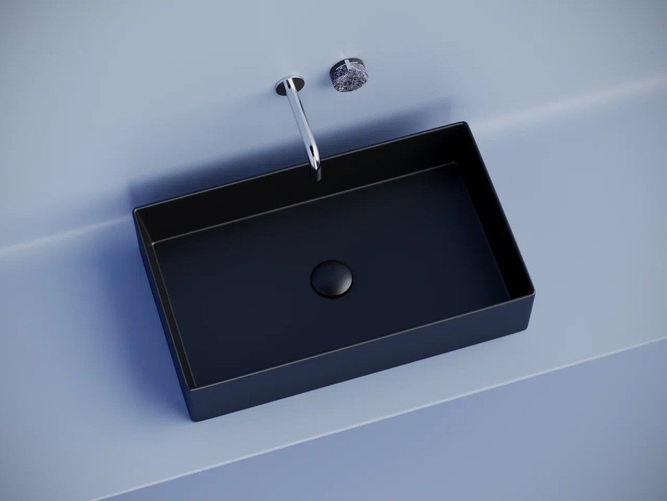 Раковина накладная прямоугольная 601x361x130, цвет черный матовый, арт. CN6070MB