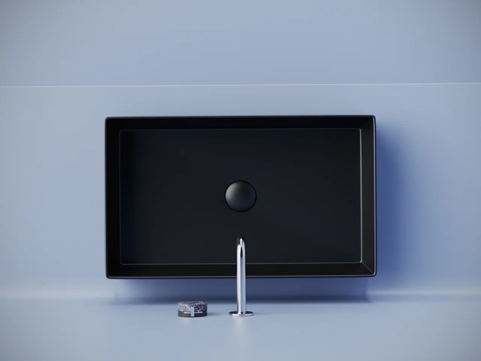 Раковина накладная прямоугольная 601x361x130, цвет черный матовый, арт. CN6070MB