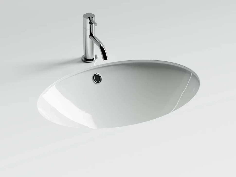 Раковина встраиваемая снизу CERAMICANOVA Era овальная 615x435x220 мм цвет белый арт. CN6081